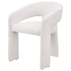 Silla de comedor tapizada Eudora Boucle color crema (juego de 2)