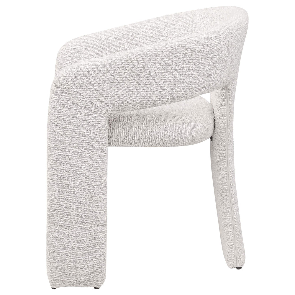 Silla de comedor tapizada Eudora Boucle color crema (juego de 2)