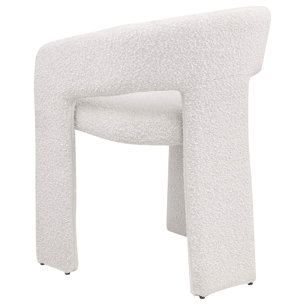 Silla de comedor tapizada Eudora Boucle color crema (juego de 2)