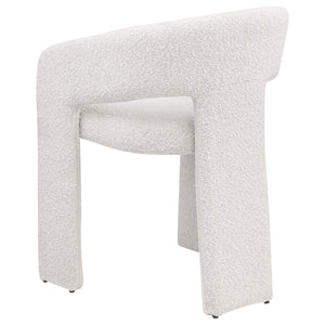 Silla de comedor tapizada Eudora Boucle color crema (juego de 2)