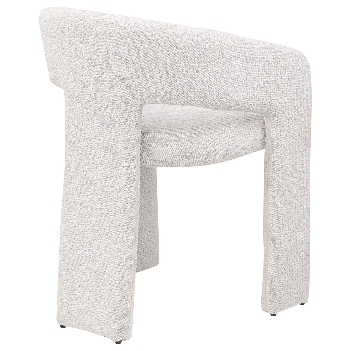 Silla de comedor tapizada Eudora Boucle color crema (juego de 2)