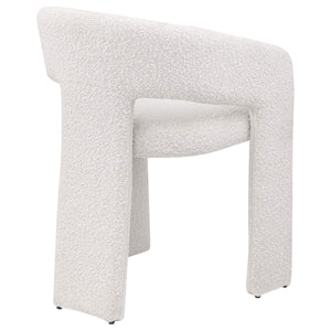 Silla de comedor tapizada Eudora Boucle color crema (juego de 2)