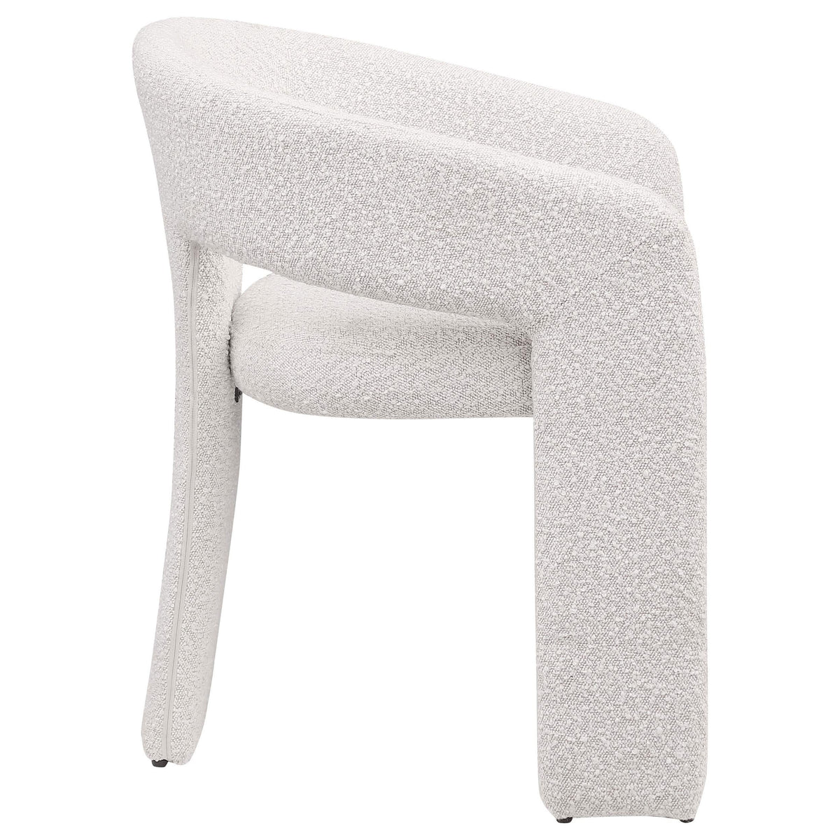 Silla de comedor tapizada Eudora Boucle color crema (juego de 2)