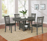 Juego de comedor Lavon de 5 piezas con hojas extensibles ovaladas, gris medio