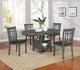 Juego de comedor Lavon de 5 piezas con hojas extensibles ovaladas, gris medio