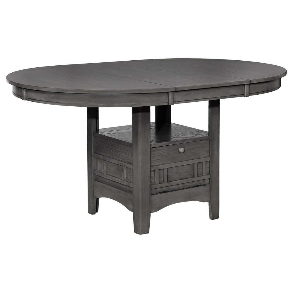 Juego de comedor Lavon de 5 piezas con hojas extensibles ovaladas, gris medio