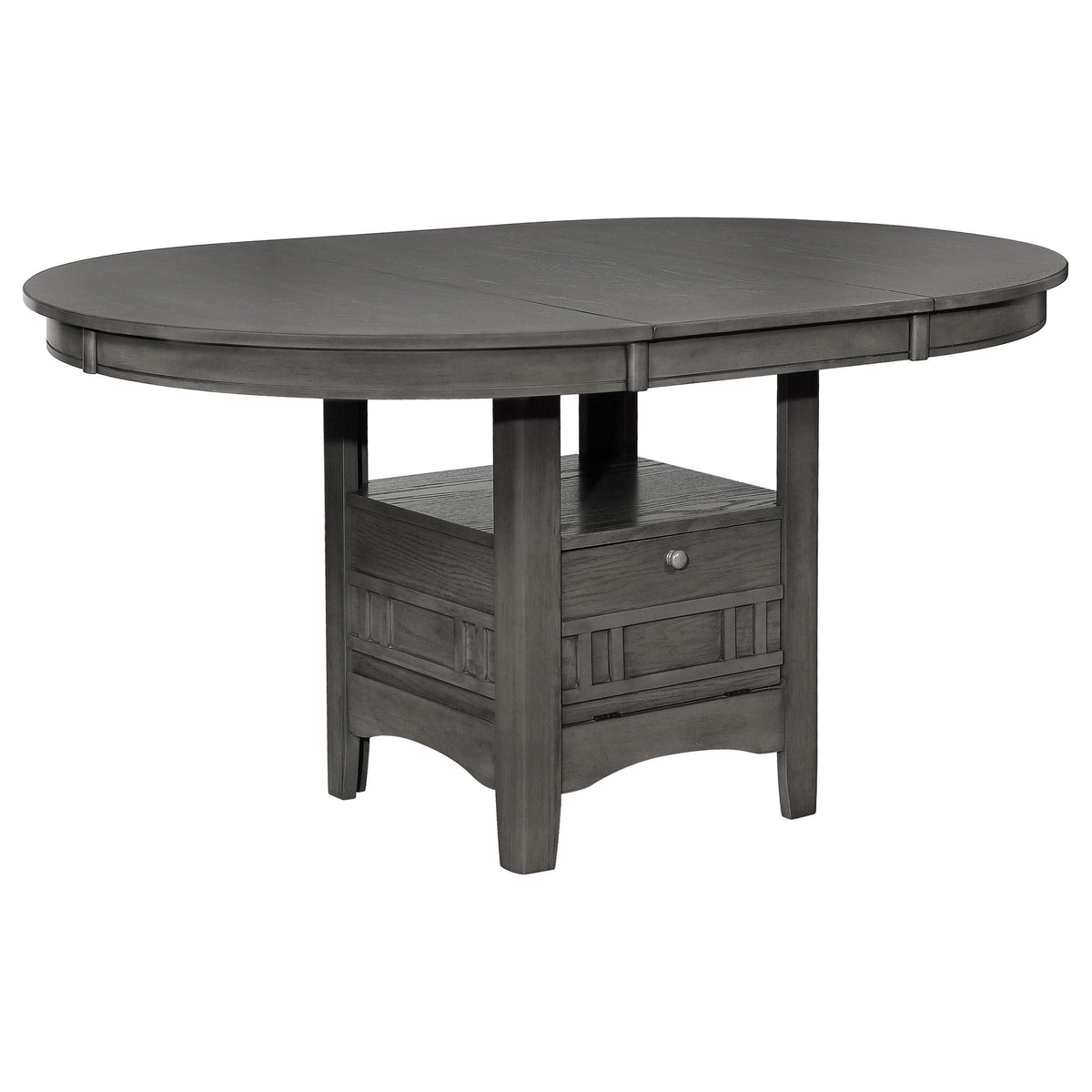 Juego de comedor Lavon de 5 piezas con hojas extensibles ovaladas, gris medio