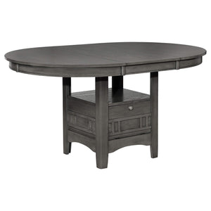Juego de comedor Lavon de 5 piezas con hojas extensibles ovaladas, gris medio