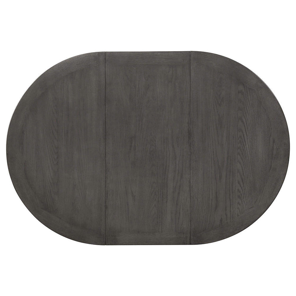 Juego de comedor Lavon de 5 piezas con hojas extensibles ovaladas, gris medio