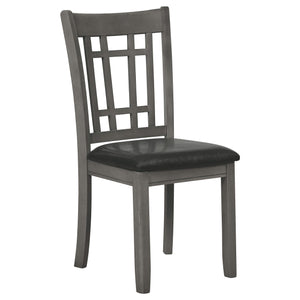 Juego de comedor Lavon de 5 piezas con hojas extensibles ovaladas, gris medio