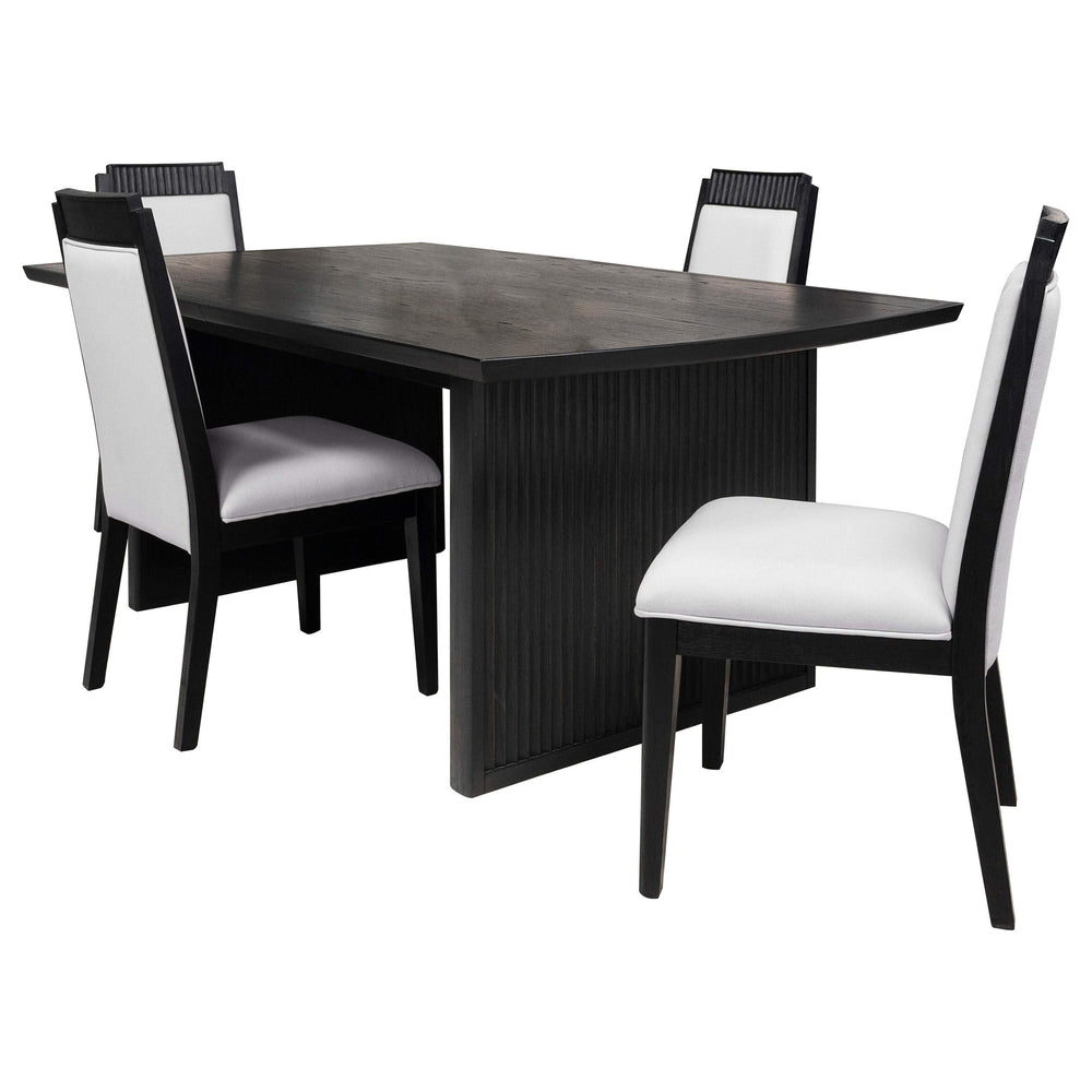 Juego de mesa de comedor Brookmead de 5 piezas con hojas extensibles, color negro