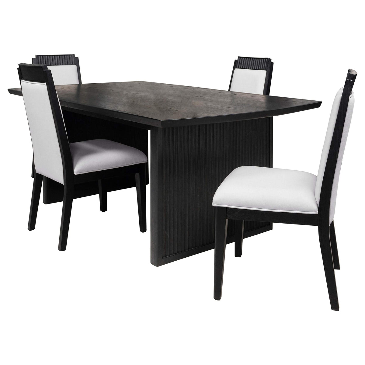 Juego de mesa de comedor Brookmead de 5 piezas con hojas extensibles, color negro