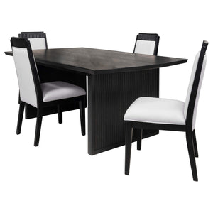 Juego de mesa de comedor Brookmead de 5 piezas con hojas extensibles, color negro