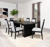 Juego de mesa de comedor Brookmead de 7 piezas con hojas extensibles, color negro