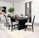 Juego de mesa de comedor Brookmead de 7 piezas con hojas extensibles, color negro