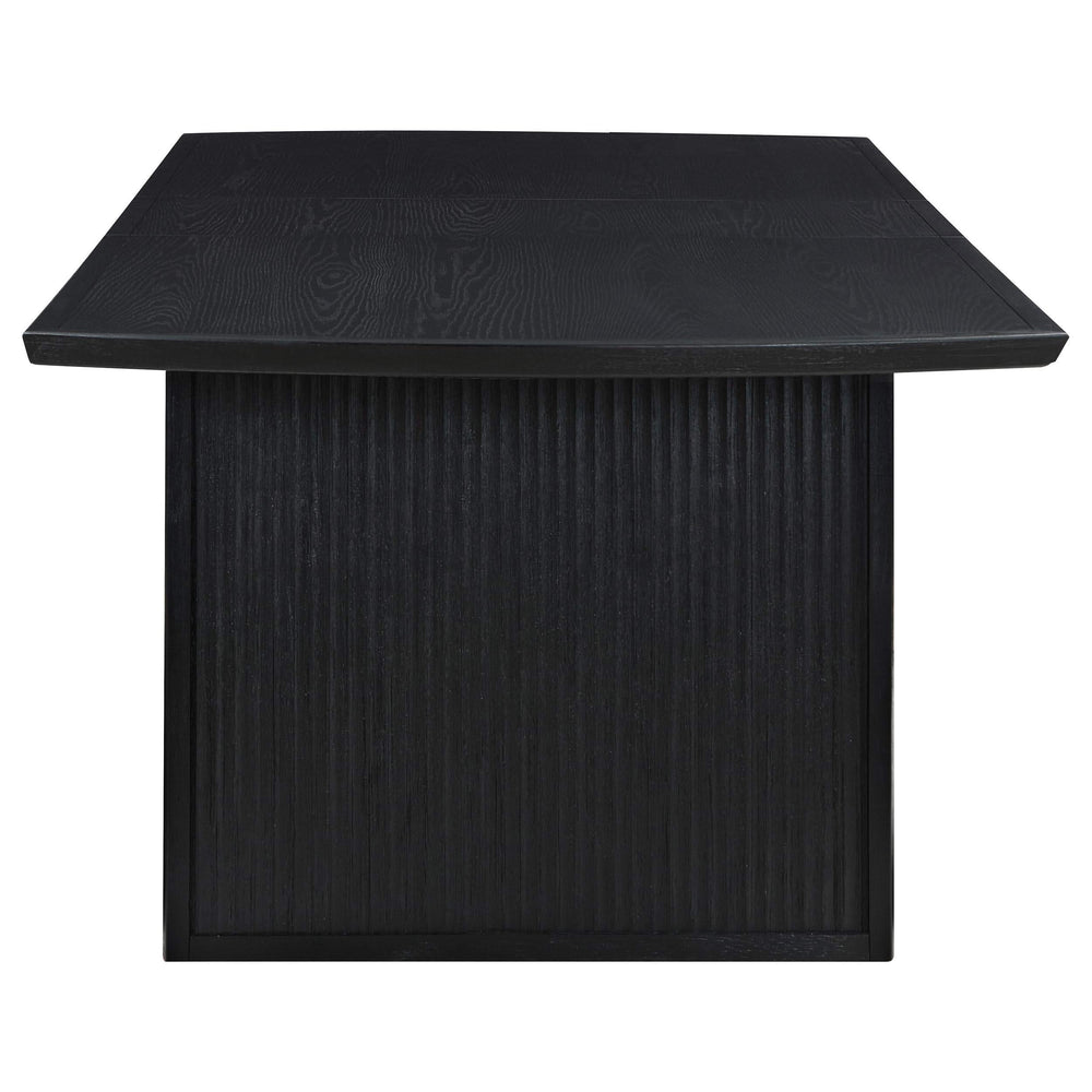 Juego de mesa de comedor Brookmead de 7 piezas con hojas extensibles, color negro