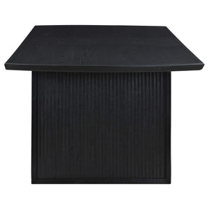 Juego de mesa de comedor Brookmead de 7 piezas con hojas extensibles, color negro