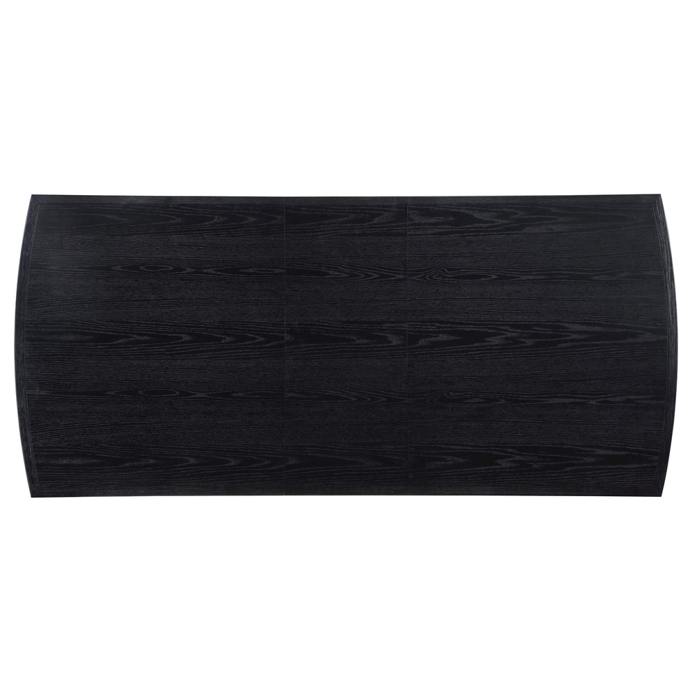 Juego de mesa de comedor Brookmead de 9 piezas con hojas extensibles, color negro