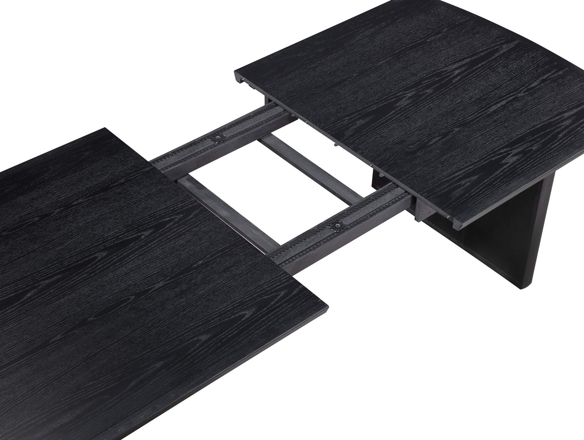 Juego de mesa de comedor Brookmead de 9 piezas con hojas extensibles, color negro