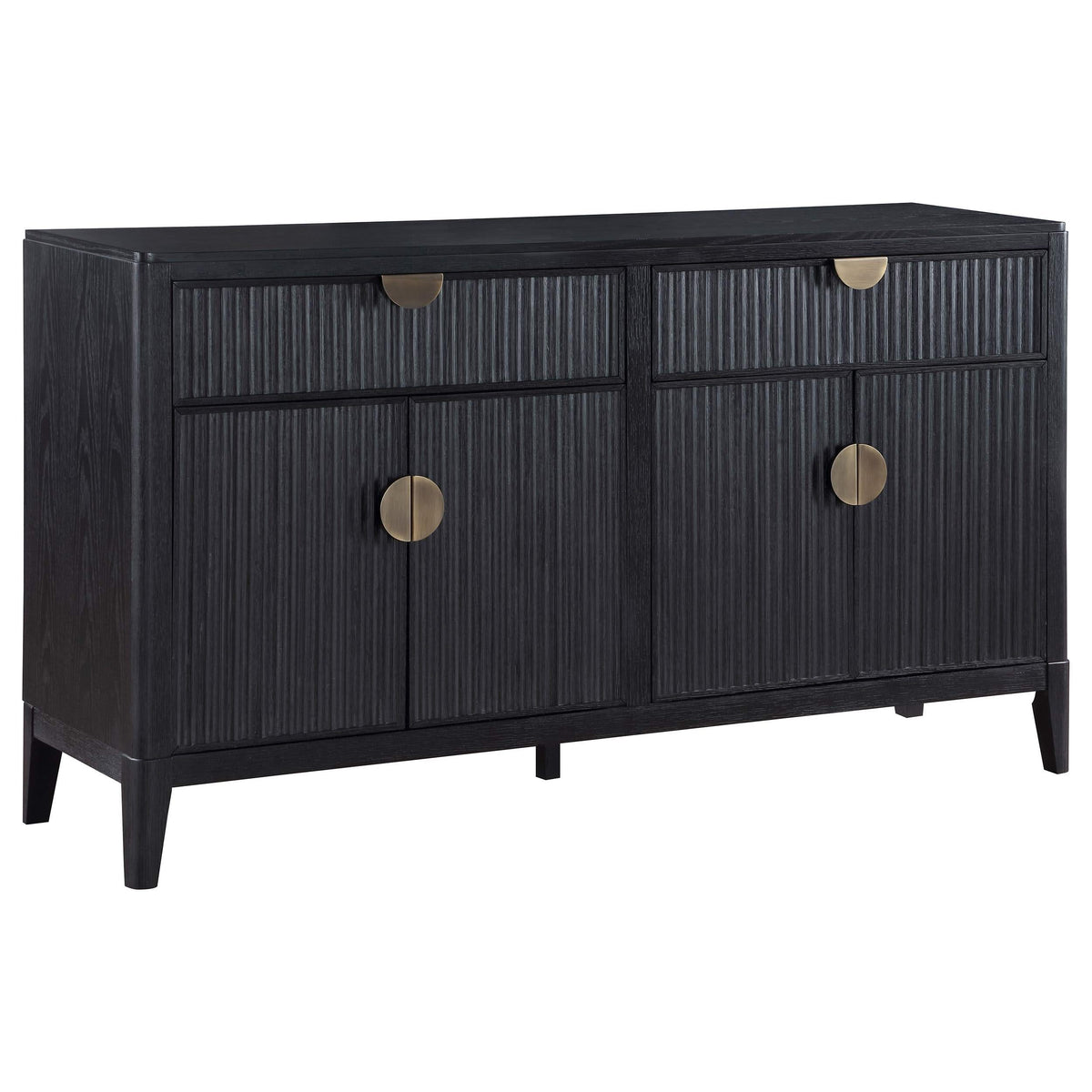 Aparador tipo buffet de 4 puertas Brookmead, color negro