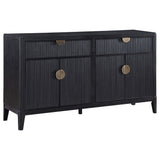 Aparador tipo buffet de 4 puertas Brookmead, color negro