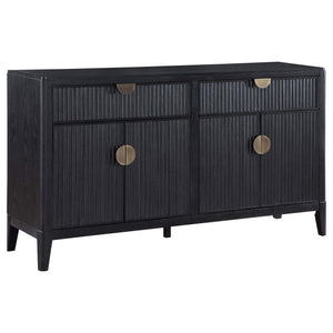 Aparador tipo buffet de 4 puertas Brookmead, color negro