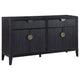 Aparador tipo buffet de 4 puertas Brookmead, color negro