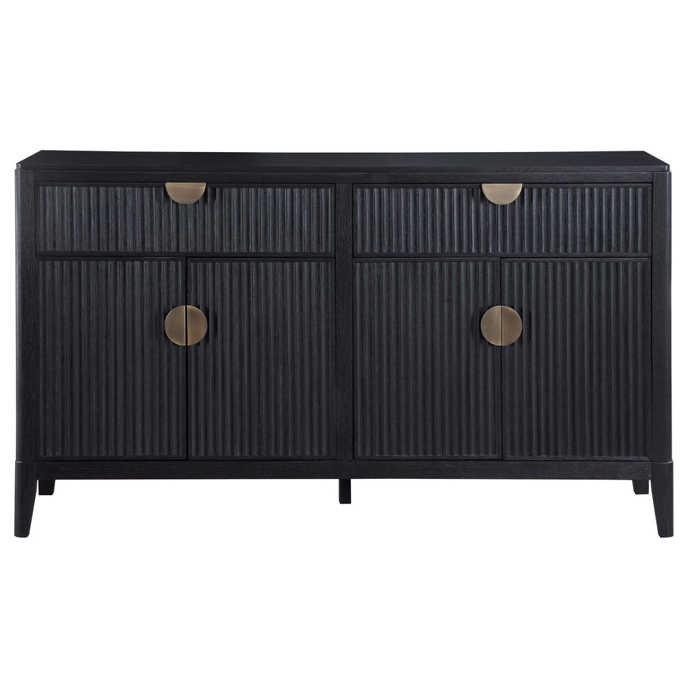 Aparador tipo buffet de 4 puertas Brookmead, color negro