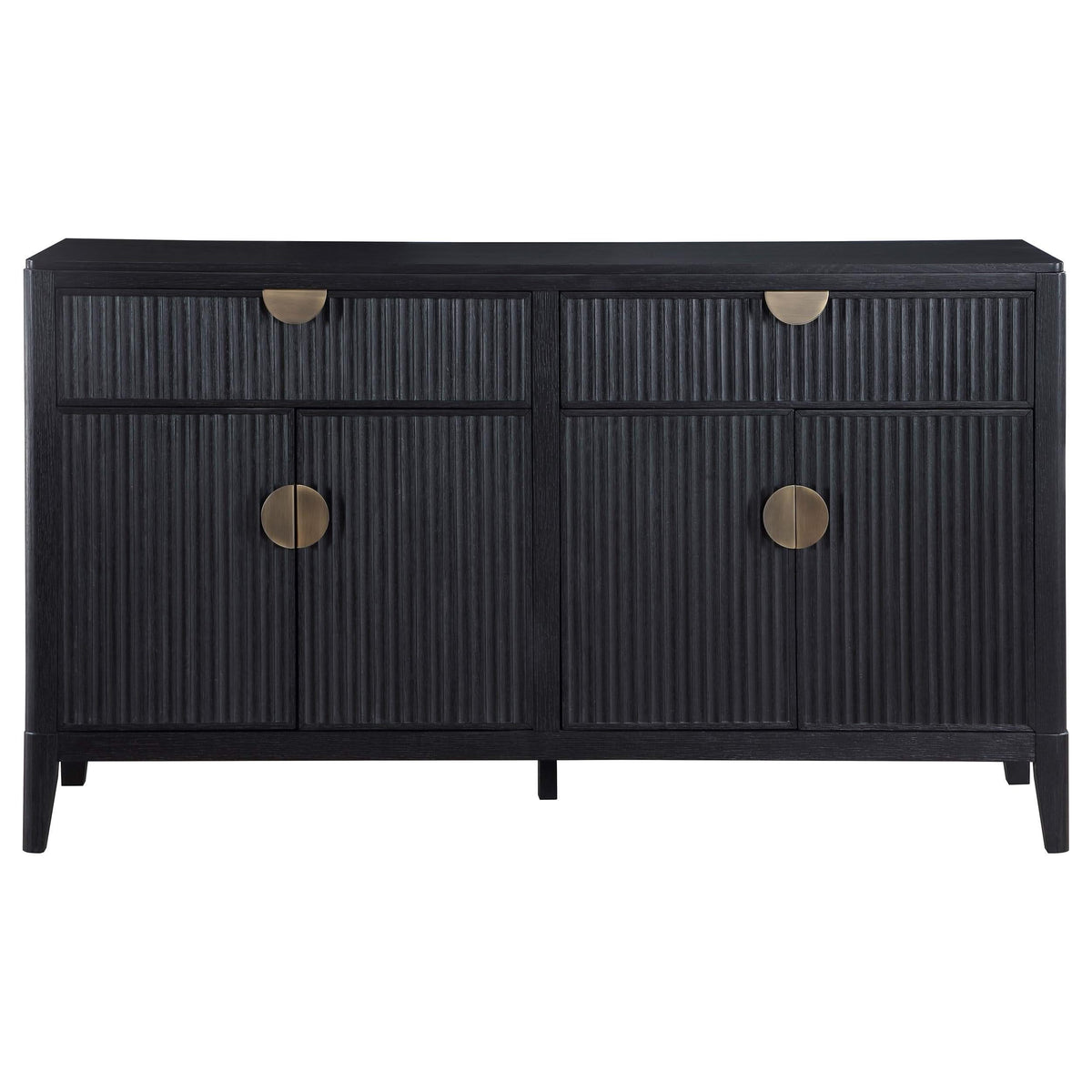 Aparador tipo buffet de 4 puertas Brookmead, color negro