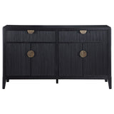 Aparador tipo buffet de 4 puertas Brookmead, color negro