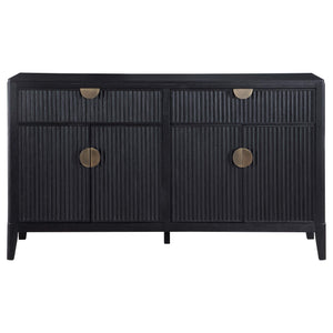 Aparador tipo buffet de 4 puertas Brookmead, color negro