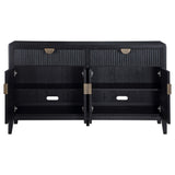 Aparador tipo buffet de 4 puertas Brookmead, color negro