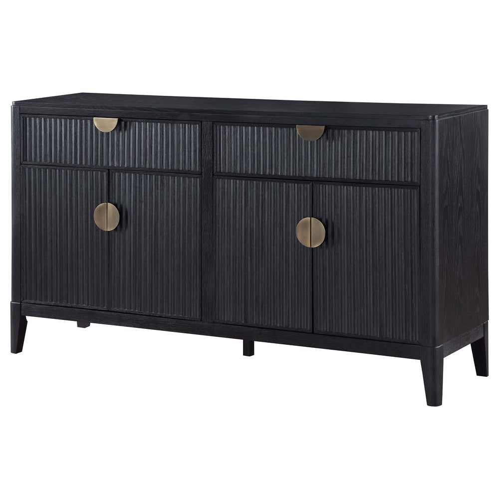 Aparador tipo buffet de 4 puertas Brookmead, color negro