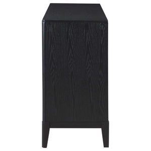 Aparador tipo buffet de 4 puertas Brookmead, color negro