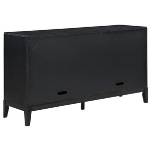 Aparador tipo buffet de 4 puertas Brookmead, color negro