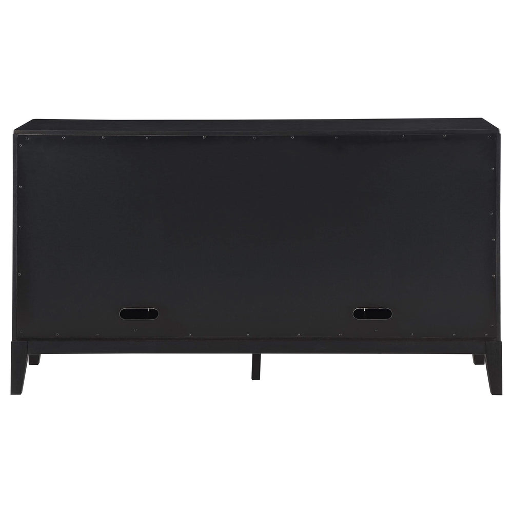 Aparador tipo buffet de 4 puertas Brookmead, color negro