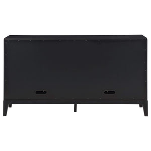 Aparador tipo buffet de 4 puertas Brookmead, color negro