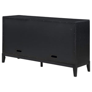 Aparador tipo buffet de 4 puertas Brookmead, color negro
