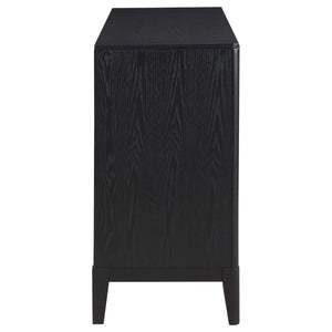 Aparador tipo buffet de 4 puertas Brookmead, color negro