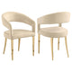 Silla de comedor tapizada en terciopelo Galiano beige (juego de 2)