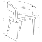 Silla de comedor tapizada en terciopelo Galiano beige (juego de 2)