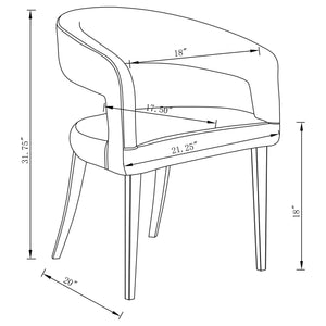 Silla de comedor tapizada en terciopelo Galiano beige (juego de 2)