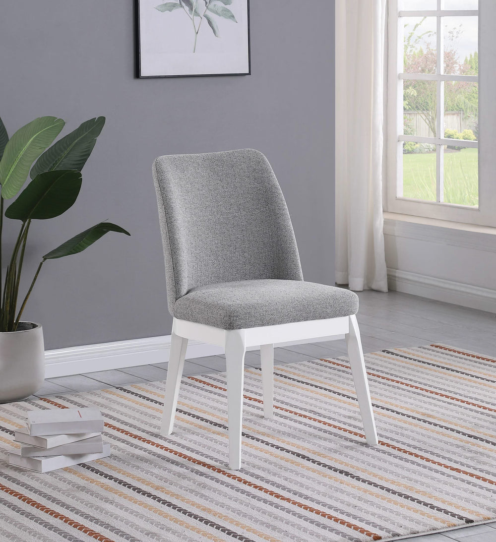 Silla de comedor tapizada Carissa gris claro (juego de 2)