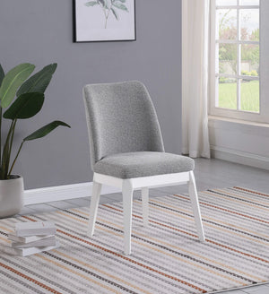 Silla de comedor tapizada Carissa gris claro (juego de 2)