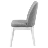 Silla de comedor tapizada Carissa gris claro (juego de 2)