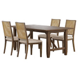 Juego de mesa de comedor rectangular Matisse de 5 piezas en marrón claro