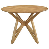 Juego de comedor redondo de 5 piezas de madera maciza Elowen en nogal claro