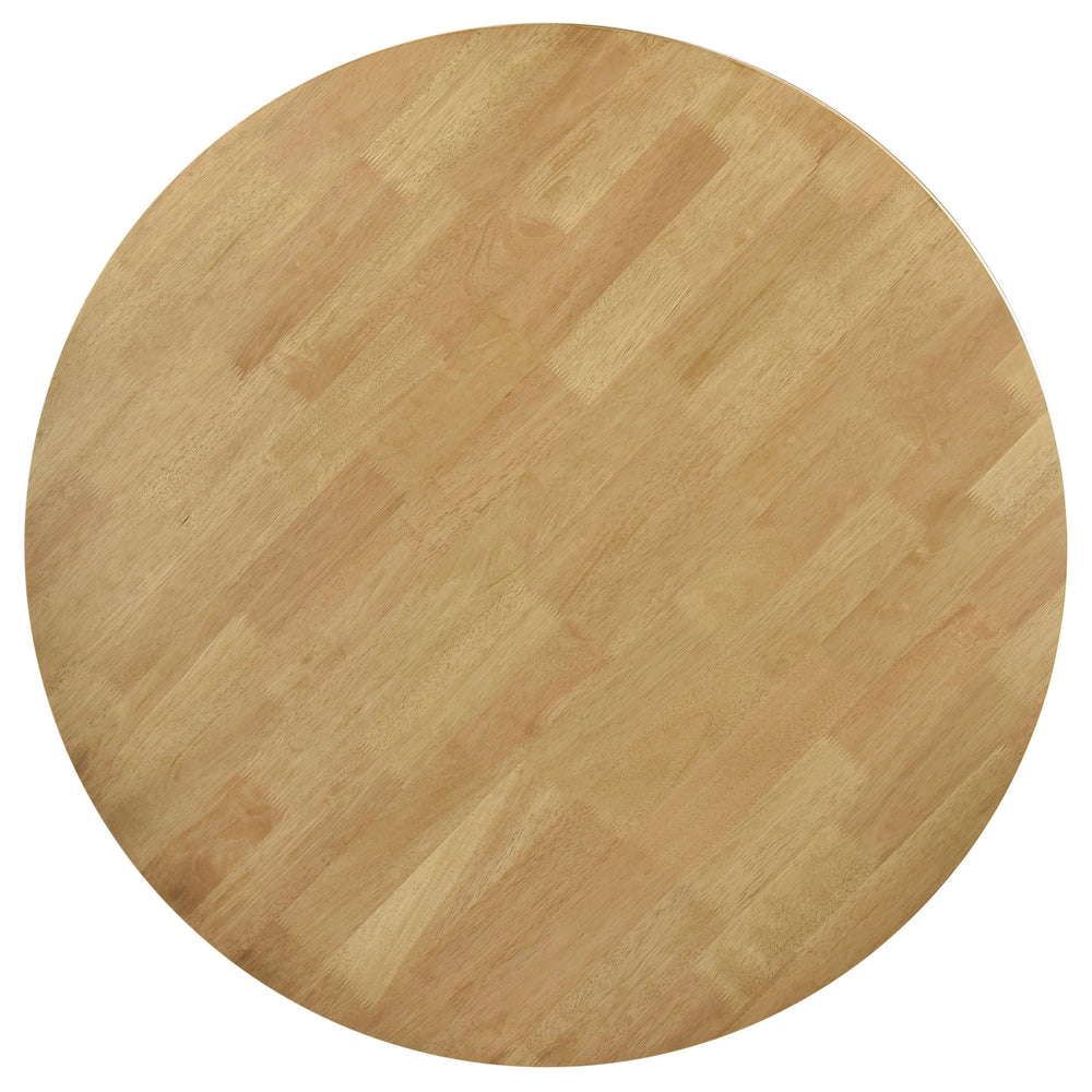 Juego de comedor redondo de 5 piezas de madera maciza Elowen en nogal claro