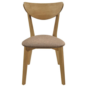 Juego de comedor redondo de 5 piezas de madera maciza Elowen en nogal claro