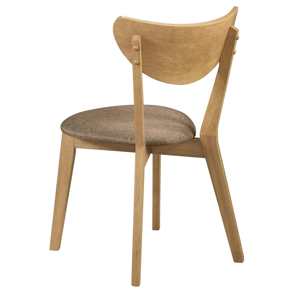 Juego de comedor redondo de 5 piezas de madera maciza Elowen en nogal claro